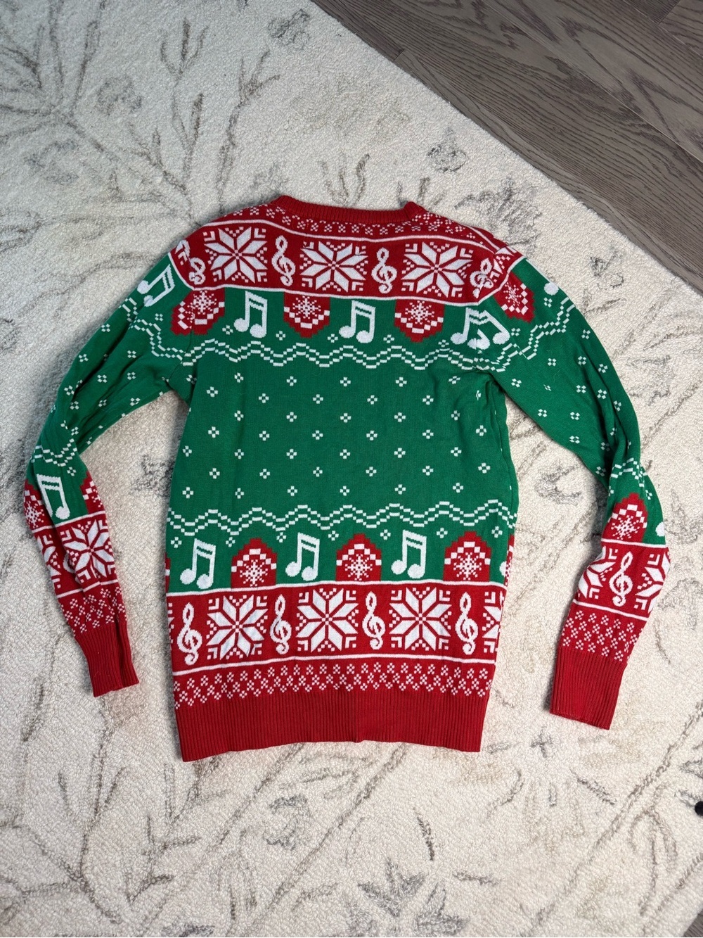 Ugly Christmas Sweater Beatles Abbey Road Graphic Knit Pullover Size Small - Picture 5 of 5